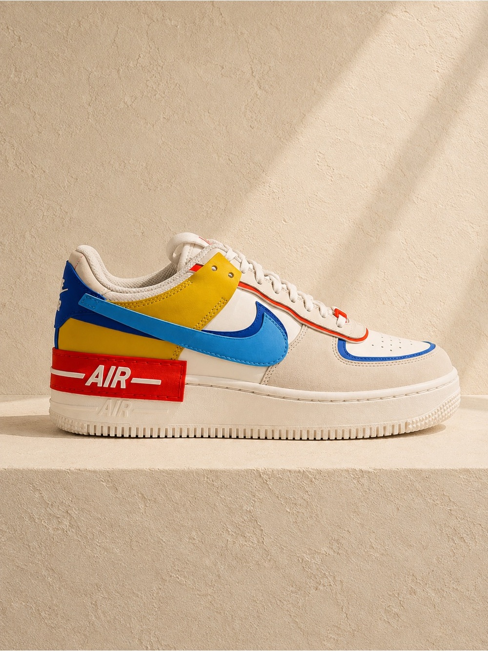 Nike Air Force 1 Shadow Sneakers Men’s US 12 Sail University Blue Yellow Orange - Picture 3 of 7